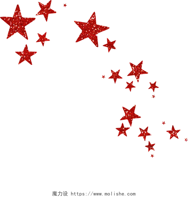 红色星星纹理五角星素材